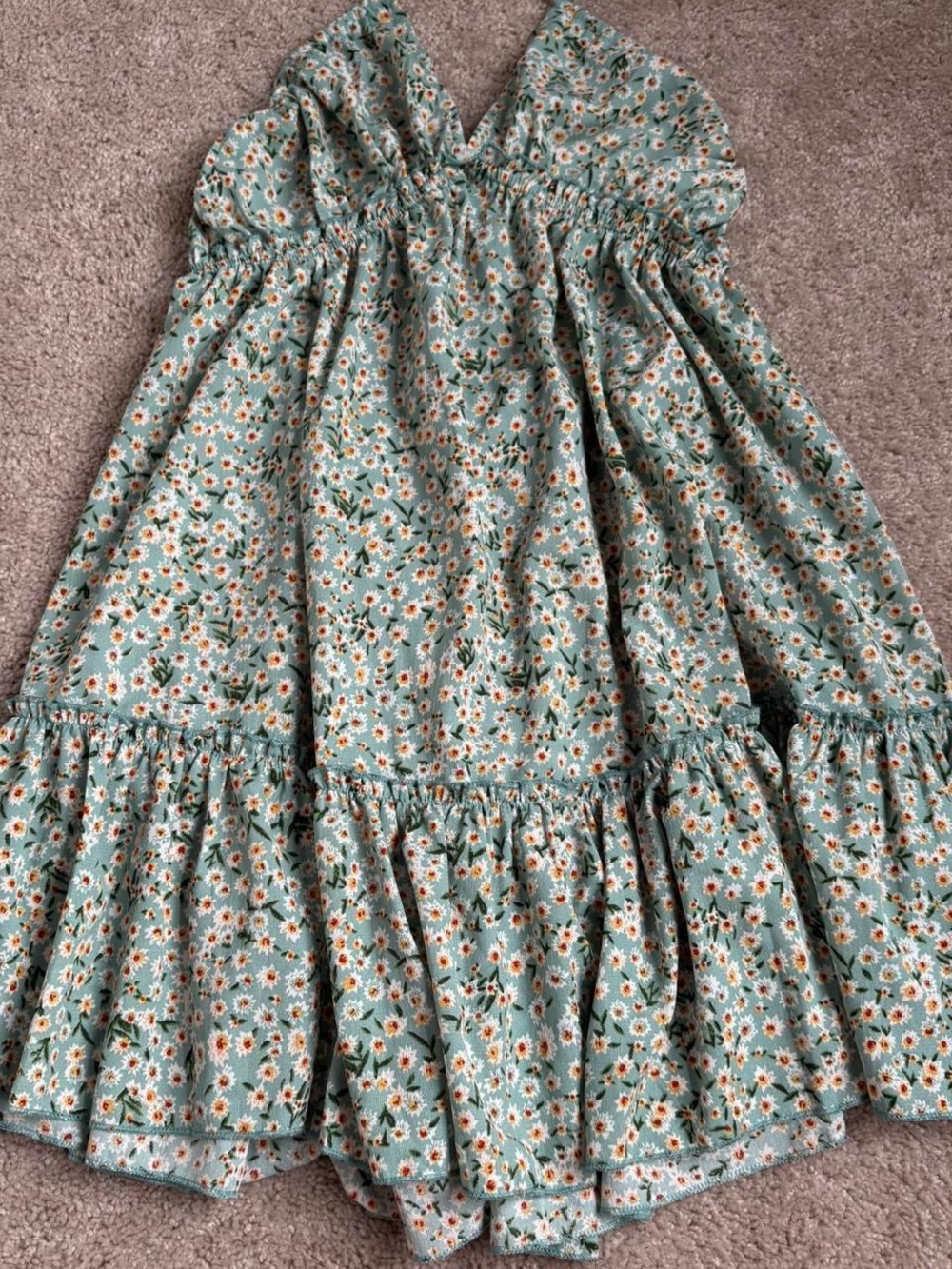 SHEIN Mint Green Floral Mini Dress